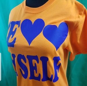 Love Myself Customized Neon Orange T Shirt
